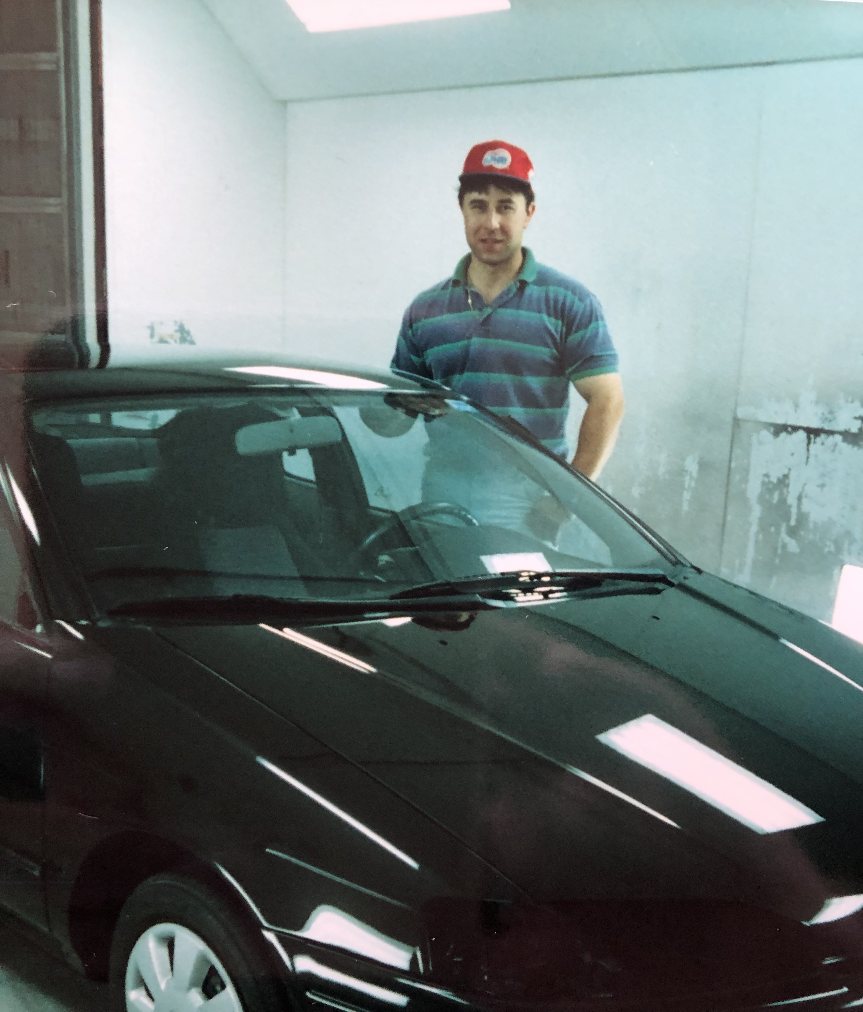 Jozef Hornik in a paint booth
